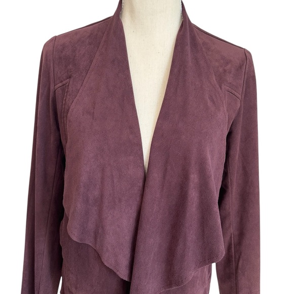 Kit from the Kloth Vegan Suede Draped Jacket Burgundy  Women’s Size Small Petite - Picture 4 of 15